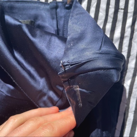 Cue (8) Navy satin strapless structured dress - Picture 7 of 12